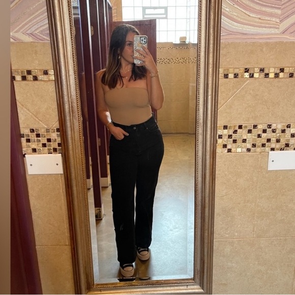 Express Body Contour Strapless Thong Bodysuit in Nude Pecan - Picture 2 of 2